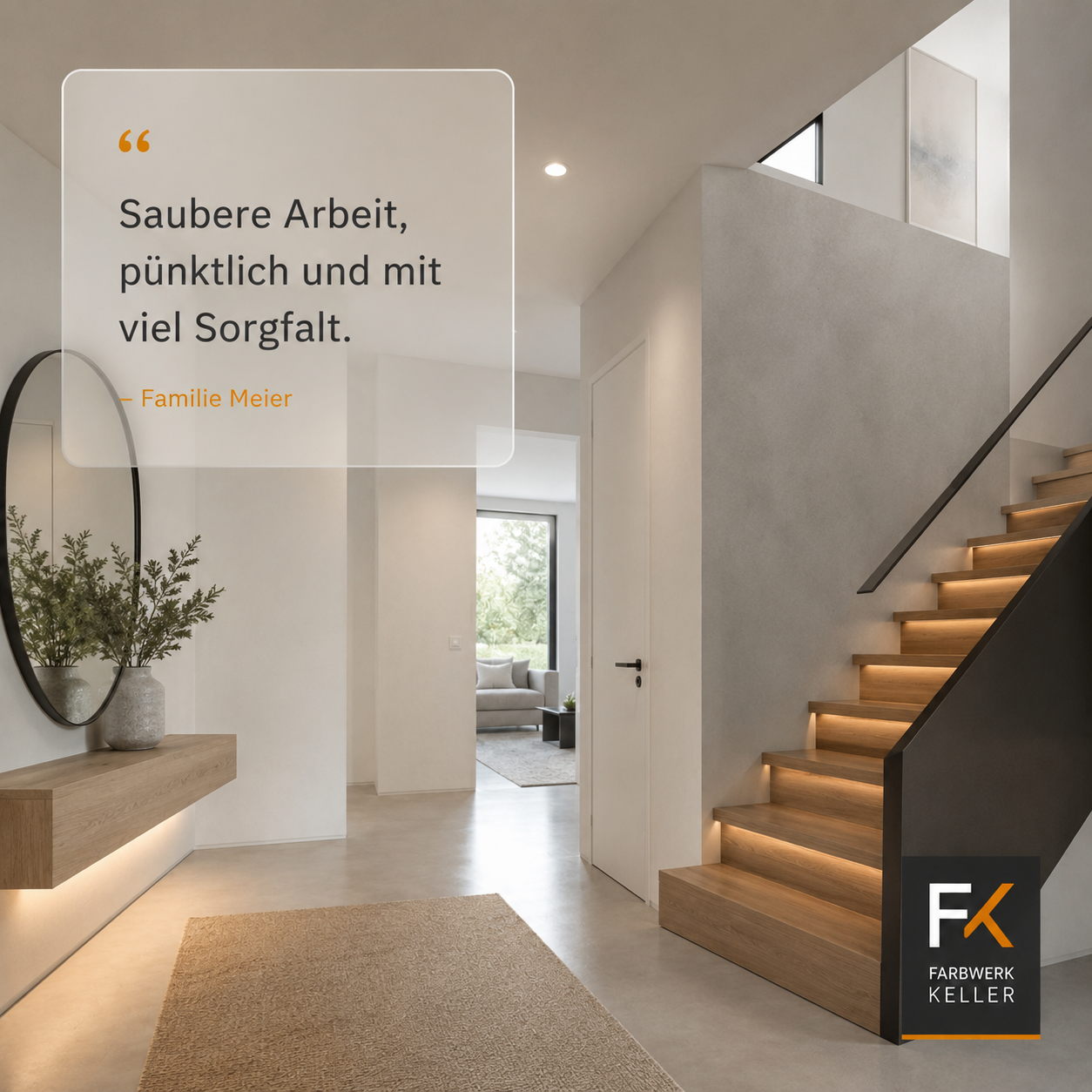 Detailaufnahme einer sorgfältig gestrichenen Oberfläche